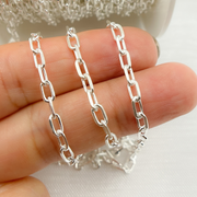 Sterling Silver Diamond Cut Paperclip Link Chain